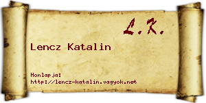 Lencz Katalin névjegykártya